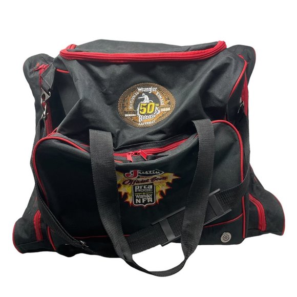 Justin Boots Other - Wrangler 2008 50'th National Finals Rodeo Duffle Boot Bag Black Men's OS